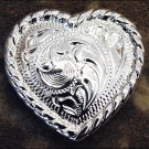 CN122F- 16 HEART SHAPED w/ ROPE EDGE CONCHO HEADSTALL SADDLE TACK BLING COWGIRL