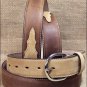 34" SILVER CREEK BAY CLASSIC WESTERN APACHE BROWN LEATHER MEN BELT 1-3/8" Wide
