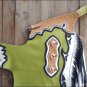 CH218V1-F HILASON BULL RIDING DARK LIME GREEN SMOOTH LEATHER RODEO WESTERN CHAPS
