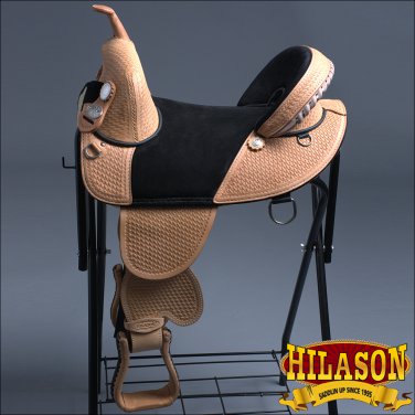TW108BZ-F CLASSIC HILASON TREELESS WESTERN TRAIL BARREL RACING LEATHER SADDLE 15