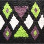 FEP124 HILASON WESTERN NEW ZEALAND WOOL HORSE SADDLE BLANKET BLACK GREEN PURPLE
