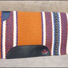 FEP251 HILASON WESTERN NEW ZEALAND WOOL HORSE SADDLE BLANKET ORANGE WHITE BLUE