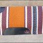 FEP251 HILASON WESTERN NEW ZEALAND WOOL HORSE SADDLE BLANKET ORANGE WHITE BLUE