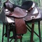 TO100M-A HILASON MAHOGANY TREELESS WESTERN TRAIL BARREL RACING SADDLE 14"