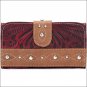 AW643 AMERICAN WEST TAN LEATHER LADIES TRI-FOLD WALLET PURSE HANDBAG