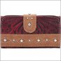 AW643 AMERICAN WEST TAN LEATHER LADIES TRI-FOLD WALLET PURSE HANDBAG