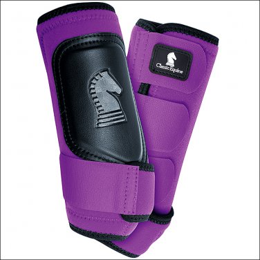 MEDIUM CLASSIC EQUINE CROSSFIT NEOPRENE HORSE FRONT LEG BOOTS PAIR PURPLE