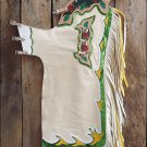 F01 HILASON BRONC BULL RIDING SMOOTH LEATHER RODEO WESTERN CHAPS TAN WHITE GREEN