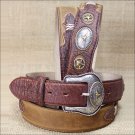 46 inch TONY LAMA WESTERN BROWN LEATHER PRIDE AGED BARK MEN BELT