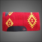 FEP115 HILASON WESTERN NEW ZEALAND WOOL HORSE SADDLE BLANKET RED YELLOW
