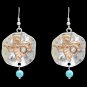 3D SILVER STRIKE TONE HAMMERED TEXAS HYPOALLERGENIC WOMEN LADIES EARRINGS