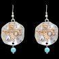 3D SILVER STRIKE TONE HAMMERED TEXAS HYPOALLERGENIC WOMEN LADIES EARRINGS
