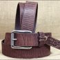 44" x 1.5" JUSTIN BENT RAIL SANDED BROWN LEATHER BOMBER BELT MADE IN THE USA