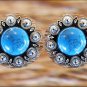 TURQUOISE STONE BLING BERRY CONCHO LEATHER HORSE SADDLE TACK BELT