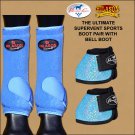 MEDIUM TURQUOISE HILASON HORSE FRONT LEG SPORTS BOOT PROFESSIONAL CHOICE BELL