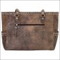 AMERICAN WEST LEATHER CARY ON TOTE HAND TOOLED CONCHO DUFFEL LUGGAGE BAG BROWN
