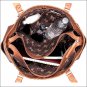 AMERICAN WEST LEATHER CARY ON TOTE HAND TOOLED CONCHO DUFFEL LUGGAGE BAG BROWN