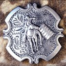 SET OF 4 NICKEL FINISH BARREL RACER CONCHOS RHINESTONE HEADSTALL SADDLE TACK
