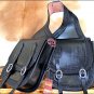 BG107BK-F HILASON WESTERN LEATHER COWBOY TRAIL RIDE HORSE SADDLE BAG BLACK