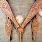 HILASON WESTERN HAND TOOL FLORAL LEATHER HORSE HEADSTALL BREAST COLLAR LIGHT OIL