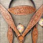 HILASON WESTERN HAND TOOL FLORAL LEATHER HORSE HEADSTALL BREAST COLLAR LIGHT OIL