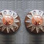 SET OF 2 THREE TONE FINISHING ROUND CONCHOS COPPER DOME SILVER AND BROWN