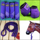 MEDIUM PROFESSIONAL CHOICE VENTECH SPORT BOOTS BELL HALTER REINS HORSE PURPLE