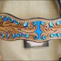 HILASON WESTERN LEATHER HORSE BRIDLE HEADSTALL TURQUOISE HAND PAINT INLAY S311