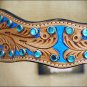 HILASON WESTERN LEATHER HORSE BRIDLE HEADSTALL TURQUOISE HAND PAINT INLAY S311
