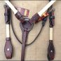 S514 HILASON WESTERN RAWHIDE BRAIDED LEATHER HORSE HEADSTALL BREAST COLLAR BROWN
