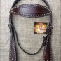 S463 HILASON WESTERN LEATHER HORSE BRIDLE HEADSTALL - DARK BROWN