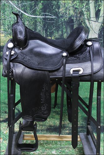 TO107BK-F HILASON TREELESS WESTERN LEATHER TRAIL PLEASURE HORSE RIDING SADDLE 15