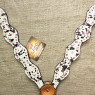 S545 NEW HILASON WESTERN COWHIDE LEATHER HORSE BREAST COLLAR TACK W/ RHINESTONES