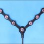 HILASON WESTERN LEATHER HORSE BREAST COLLAR BLACK PINK BLING CONCHOS