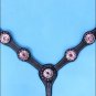 HILASON WESTERN LEATHER HORSE BREAST COLLAR BLACK PINK BLING CONCHOS