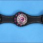 HILASON WESTERN LEATHER HORSE BREAST COLLAR BLACK PINK BLING CONCHOS