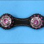 HILASON WESTERN LEATHER HORSE BREAST COLLAR BLACK PINK BLING CONCHOS