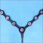HILASON WESTERN LEATHER HORSE BREAST COLLAR BLACK PINK BLING CONCHOS