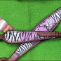 M21 HILASON WESTERN ZEBRA LEATHER HORSE HEADSTALL BREAST COLLAR ANGEL CROSS GUN