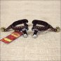 HILASON ANTIQUE BROWN YOUTH SPURS W/ COPPER DOTS BORDER BRASS BUTTONS ROWEL
