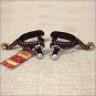 HILASON ANTIQUE BROWN YOUTH SPURS W/ COPPER DOTS BORDER BRASS BUTTONS ROWEL