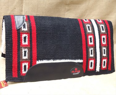 FEP286 MADE IN USA HILASON WESTERN  WOOL SHOCK BUSTER SADDLE BLANKET PAD BLACK