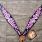 HILASON WESTERN LEATHER HORSE BREAST COLLAR BLACK W/ HAND PAINT DICE & FLAMES
