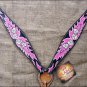 HILASON WESTERN LEATHER HORSE BREAST COLLAR BLACK W/ HAND PAINT DICE & FLAMES
