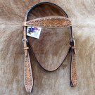 V1 HILASON WESTERN LEATHER HORSE BRIDLE HEADSTALL TAN HAND FLORAL CARVED