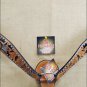 HILASON WESTERN LEATHER BREAST COLLAR BLACK HAND CARVED STAR
