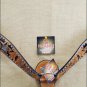 HILASON WESTERN LEATHER BREAST COLLAR BLACK HAND CARVED STAR