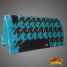 DP230 HILASON SHOW NEW ZEALAND WOOL SADDLE BLANKET WESTERN TURQUOISE BROWN
