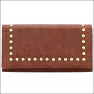 AMERICAN WEST BANDANA SIGNATURE LADIES FLAP WALLET CHESTNUT BROWN
