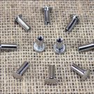 50 SET 1/2in. CHICAGO SCREW SET NICKLE PLATED FOR REPAIR HORSE TACK SADDLE BELT